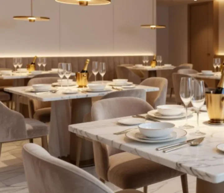 Fine dining élmény elegáns terítéssel a Pannonvera prémium étteremben.