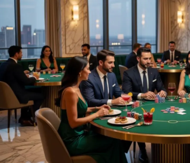 Elegáns offline póker este fine dining vacsorával